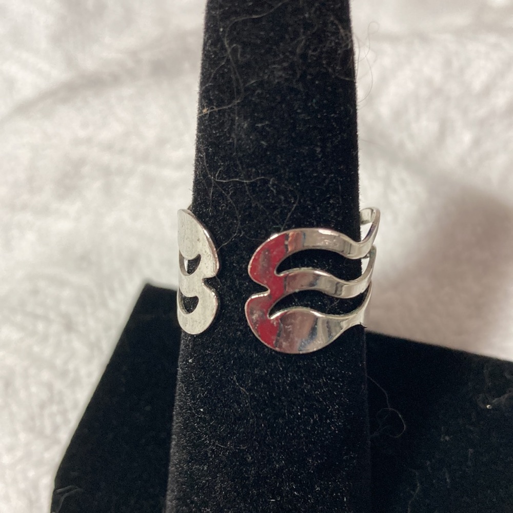 Adjustable Silver Tone Ring. Wavy Effect. #Bme2105 - image 2